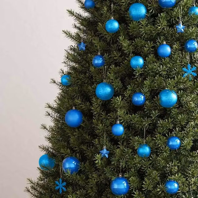 Berkfield Home 111 Piece Blue Christmas Bauble and Tree Topper Set – 1