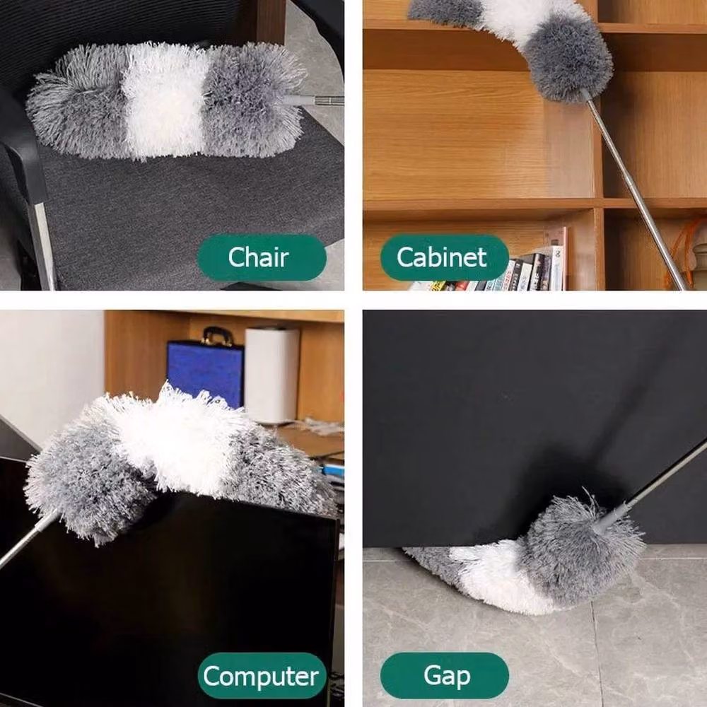 NESTLUNE Grey and White Feather Duster with 280 cm Telescopic Handle, W/D/H: 100 x 15 x 15 cm – 2