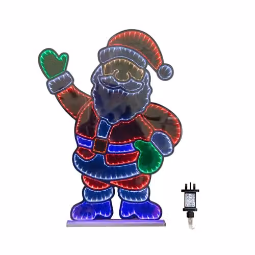 Samuel Alexander 59cm Light Up Waving Santa Infinity Christmas Decoration with Multi-Coloured LEDs – 3