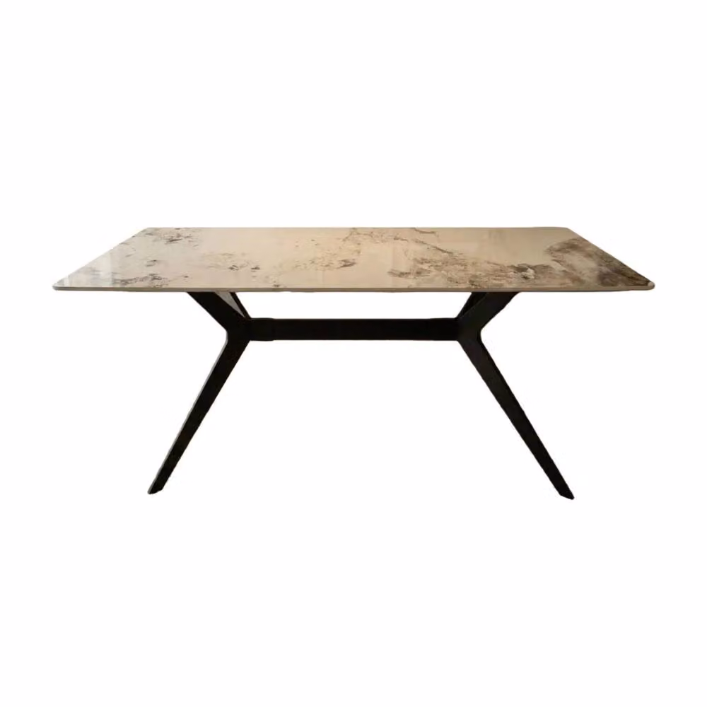 Outdoor Living San Diego Rectangular Marble Top Dining Table in White, H 75 cm x W 70 cm x D 70 cm – 2