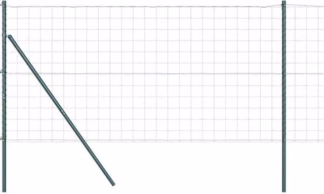 Berkfield Home Euro Fence with 7 Posts, Green Galvanised Steel, W: 10 m, H: 1.2 m