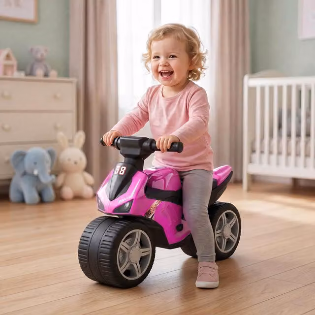 AIYAPLAY Balance Bike with Music and Extra-Wide Wheels, Pink – 1