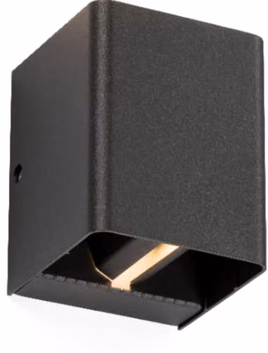 Knightsbridge Anthracite Adjustable LED Up and Down Wall Light, IP65, 3000K Warm White