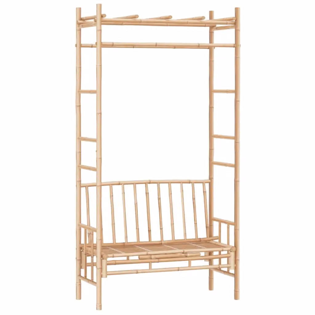 Berkfield Home Brown Bamboo Garden Bench with Pergola – 2