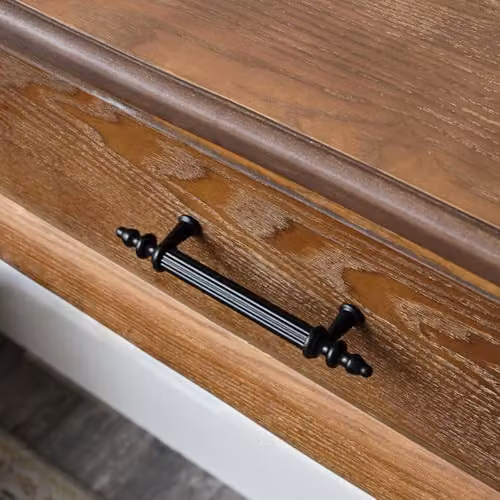 Melody Maison Matt Black Ribbed Metal Bar Pull Handle 15cm – 2