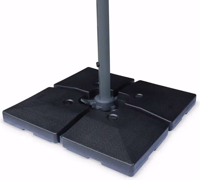 sweeek Set of 4 Black Plastic Parasol Weight Slabs, W/D: 51.5 x 51.5 cm
