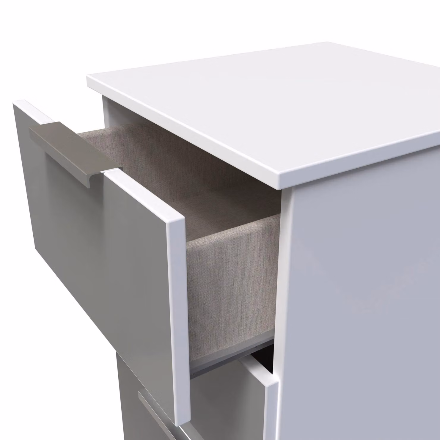 2 U Dover 3 Drawer Bedside Cabinet in Mid Grey, Ready Assembled – 2