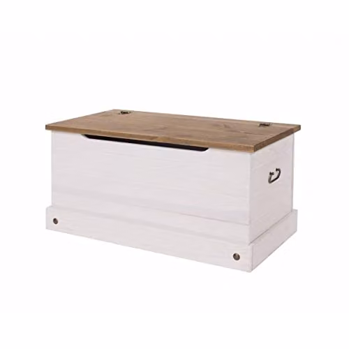 Core Products Corona White and Pine Storage Trunk, W/D/H: 90.2 x 48.0 x 44.5 cm – 2