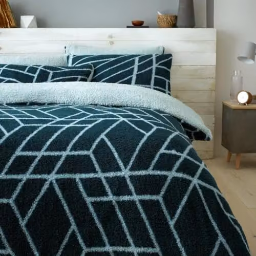 GC GAVENO CAVAILIA Green Teddy Fleece Duvet Cover Set, King Size – 7