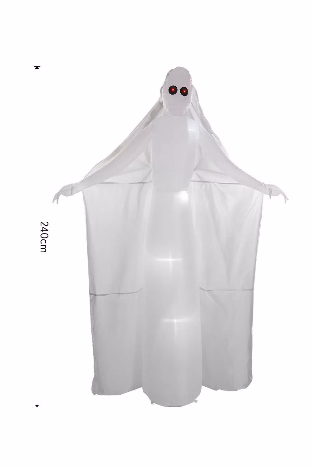 Living and Home 2.4m Giant Halloween Inflatable Scary Ghost Bride with Red LED Eyes in White – 3