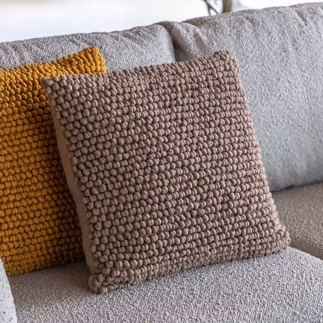 Terrys Plain Square Filled Cushion, Brown, W/D/H: 45 x 45 x 1 cm