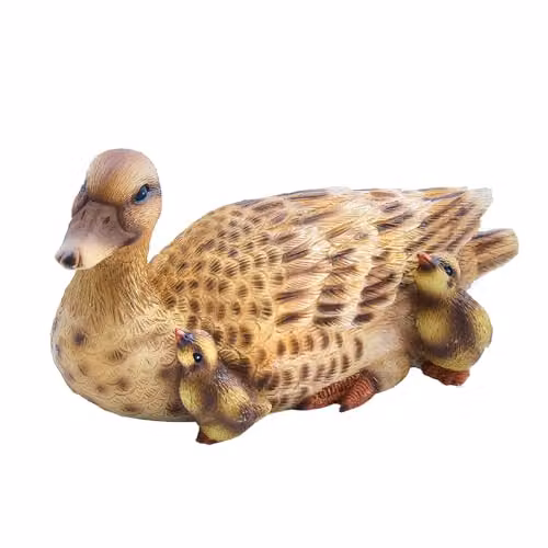 Coopers of Stortford Brown and Multicolour Duck Garden Ornament Polyresin Animal Decoration