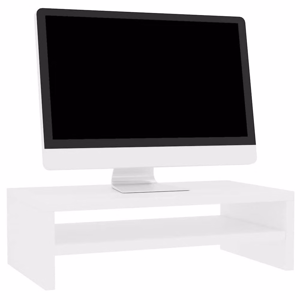 Berkfield Home Monitor Stand in White, W/D/H: 42 x 24 x 13 cm – 3