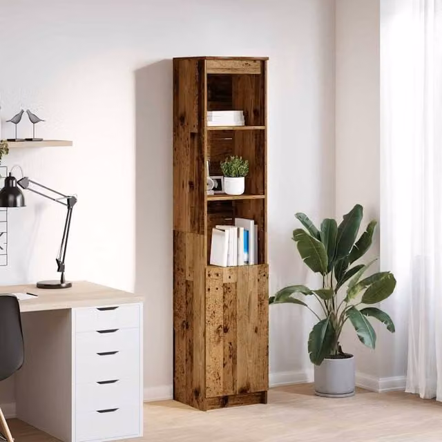 Berkfield Home Old Wood Highboard in Brown, W/D/H: 37.5 x 35 x 180 cm – 1
