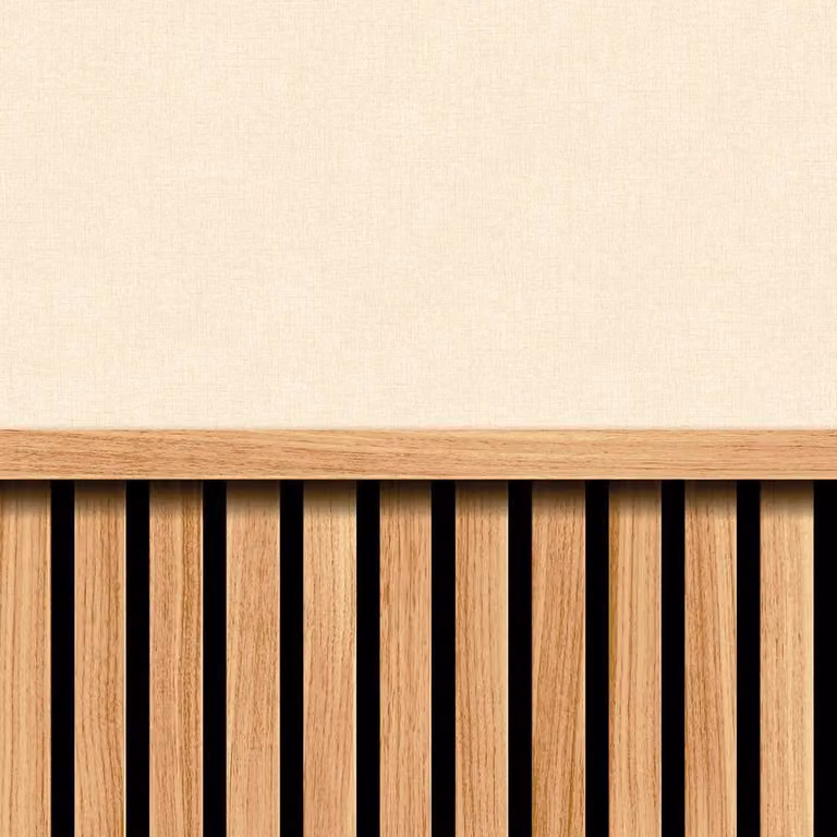 Hoopla Walls Oak Wood Slat Texture Wallpaper in Natural Beige and Brown, 10m Roll