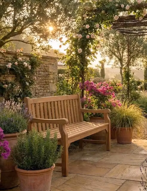 Royalcraft Sofia Large Three-Seater Garden Bench in Natural Acacia Wood