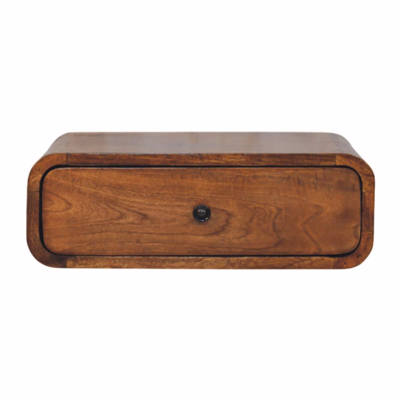 Aosom UK Solid Mango Wood Wall-Mounted Bedside Table with Drawer, Brown, W/D/H: 45 x 32 x 15 cm – 2