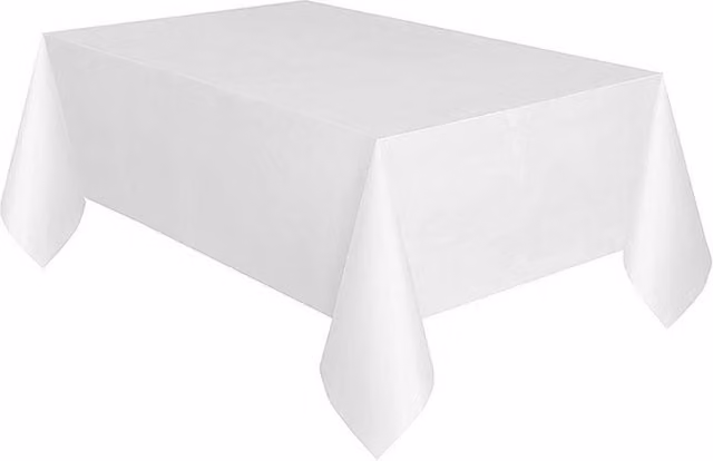 KDMD Disposable Waterproof Rectangular PVC Tablecloth in White