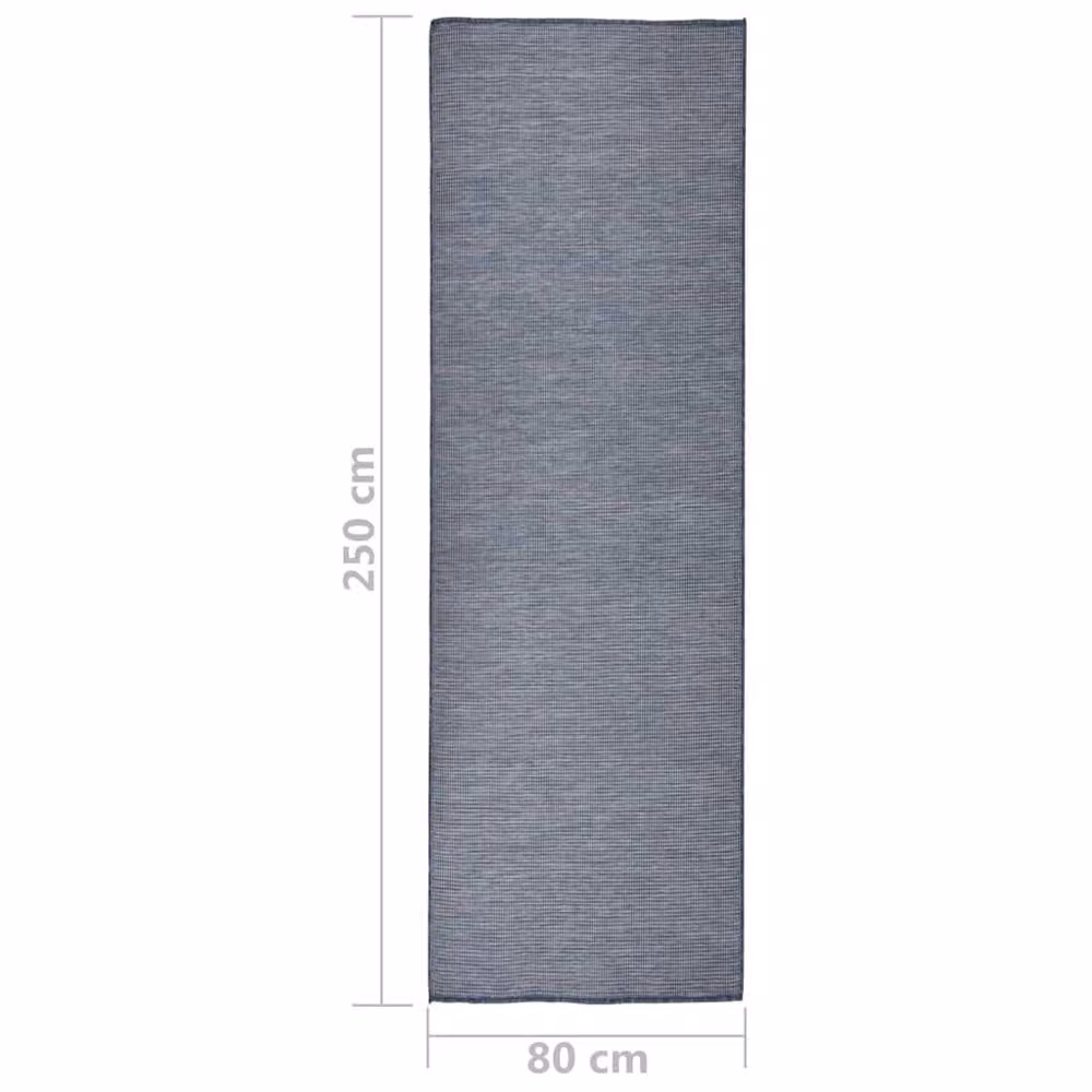 Berkfield Home Blue Outdoor Flatweave Rug W: 80 cm, L: 250 cm