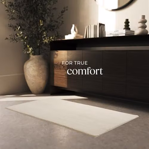 tectake Zonelle Fluffy Rug in Beige, Allergy-Friendly and Washable Short-Pile Polyester Carpet, W: 80 cm, L: 150 cm – 3