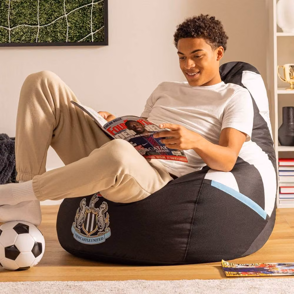 icon Official Newcastle United Water Repellent Bean Bag Chair in Black and White with Filling Included – 2