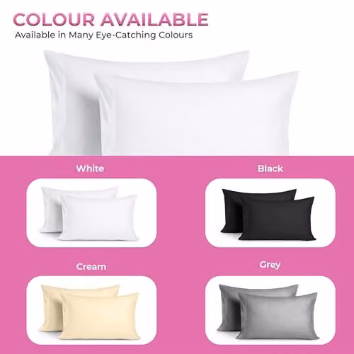 Snug City Home Sweet Home UK Grey Cotton Housewife Pillowcase Pair, 200 Thread Count, W: 48 cm x L: 74 cm – 4