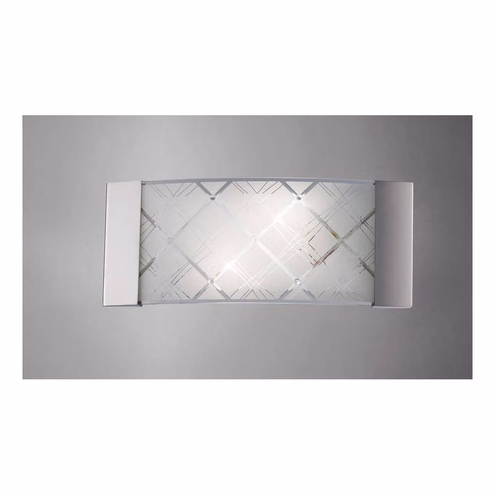 Netlighting Aries 2-Light Flush Wall Lamp in Polished Chrome and Grey Glass – 2