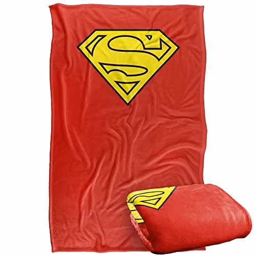 Warner Bros. Superman Cape Logo Super Soft Fleece Throw Blanket, Multicolour, W: 91 cm, D: 147 cm