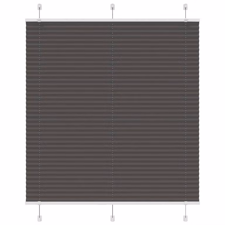 Berkfield Home Single Pleat Black Polyester Fabric Blind W: 115 cm, H: 100 cm