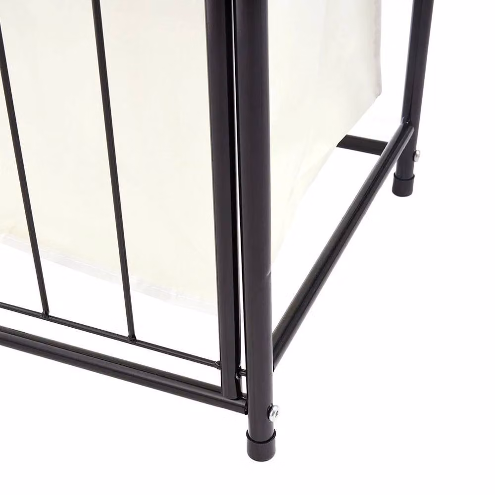 NESTLUNE 3-Tier Metal Laundry Basket Storage Shelf for Bathroom in Matt Black – 2