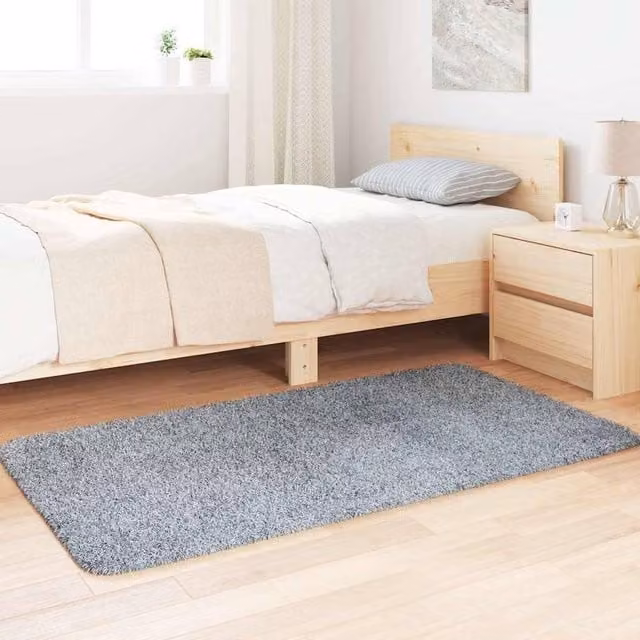 Berkfield Home NAVARRA Shaggy High Pile Rug, Grey, W: 80 cm, D: 150 cm