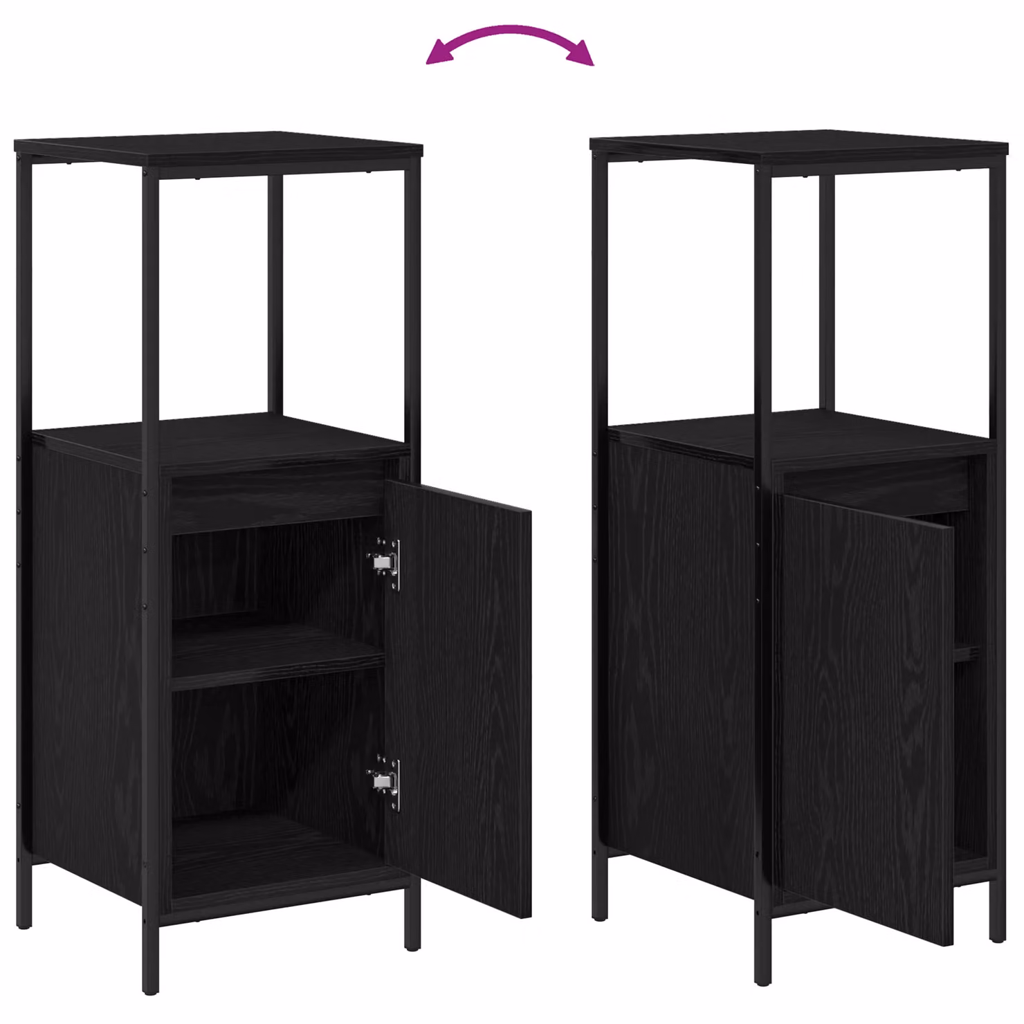 Berkfield Home 3 Piece Modern Black Oak Bathroom Furniture Set with Vanity Unit – 3