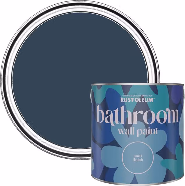 Rust-Oleum Evening Blue Matt Water-Based Bathroom Wall and Ceiling Paint, 2.5 l