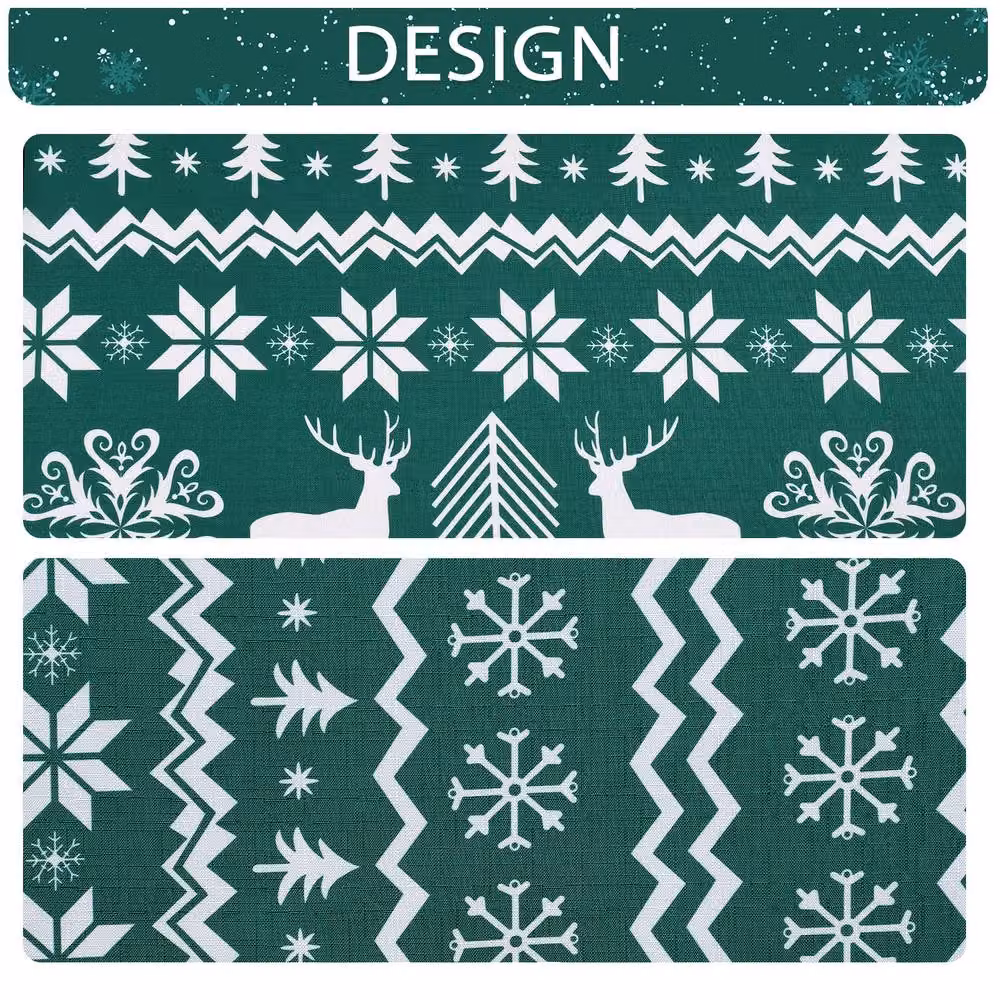 London Boutique Festive Christmas Waterproof Polyester Tablecloth in Green, 132 x 132 cm – 6