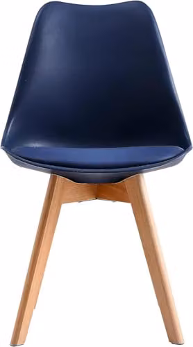 MCC Direct Set of 6 Retro Eva Dining Chairs with Wooden Legs in Blue – 4
