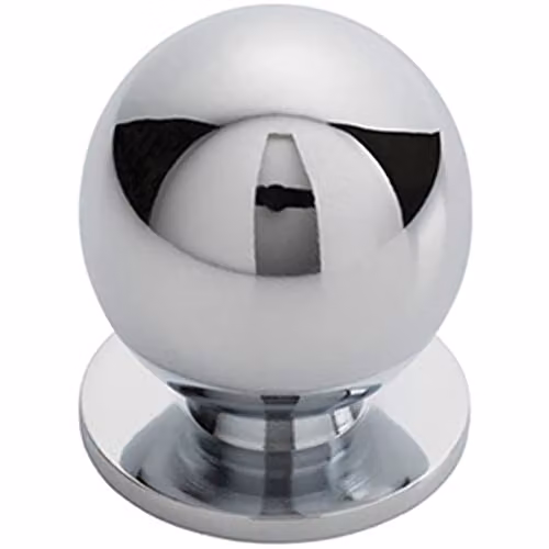 Loops Solid Ball Cupboard Door Knob in Polished Chrome, 30mm Diameter
