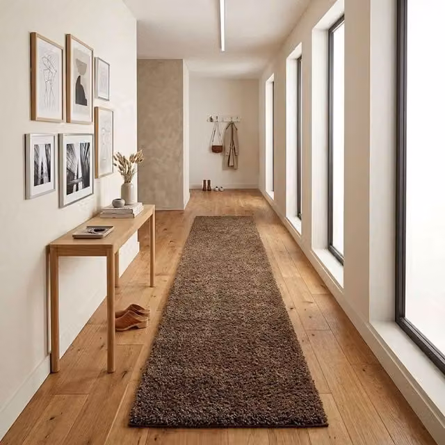 Desire Rugs Ainsley Plain Modern Shaggy Area Rug, Brown, W: 220 cm, D: 40 cm – 1