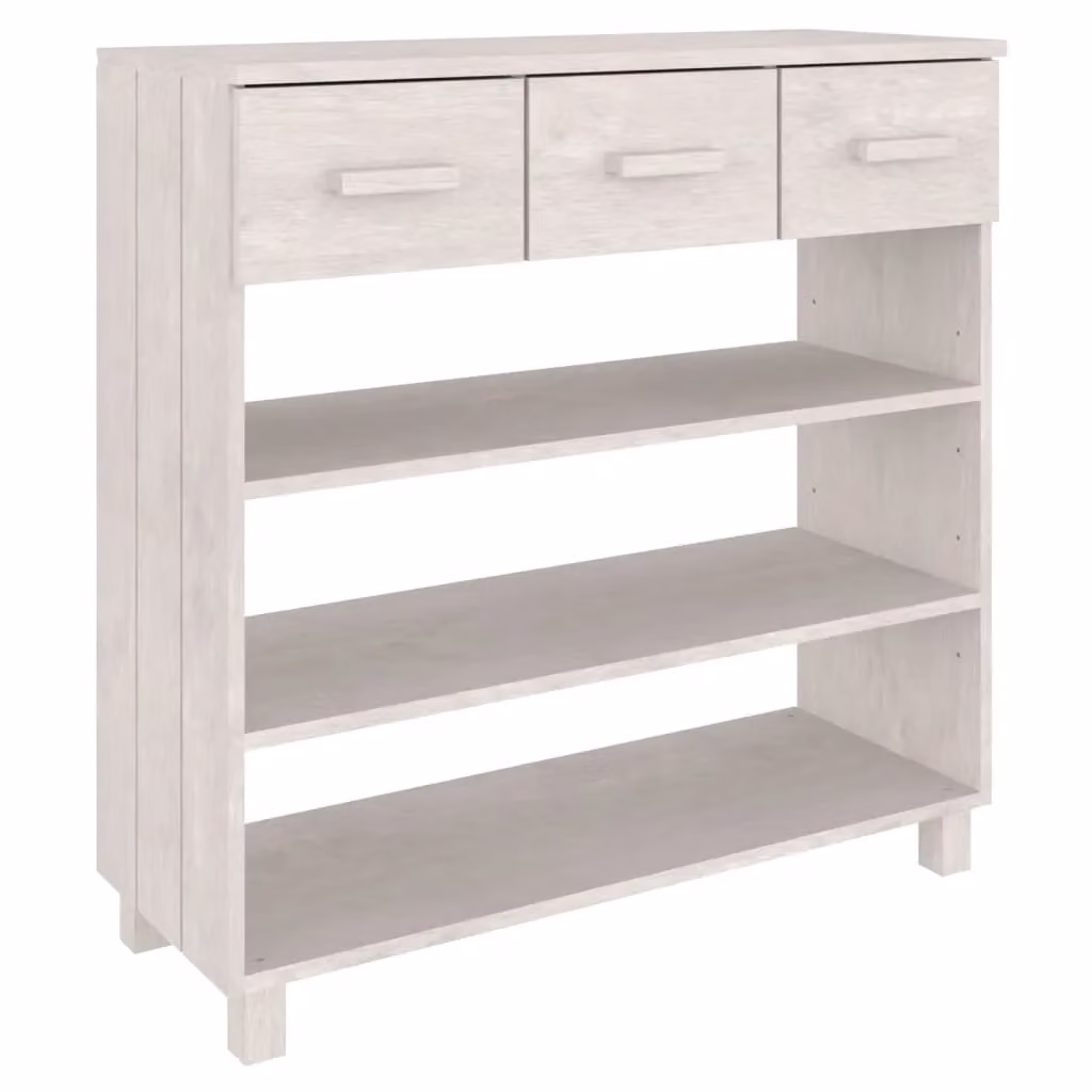 Berkfield Home HAMAR White Solid Wood Pine Console Table W/D/H: 90 x 35 x 90 cm – 2