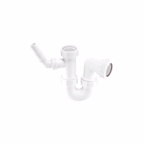 McAlpine WM14 White 75mm Water Seal Tubular Swivel P Trap with 1.5 inch Multifit Outlet and 135 degree Inlet