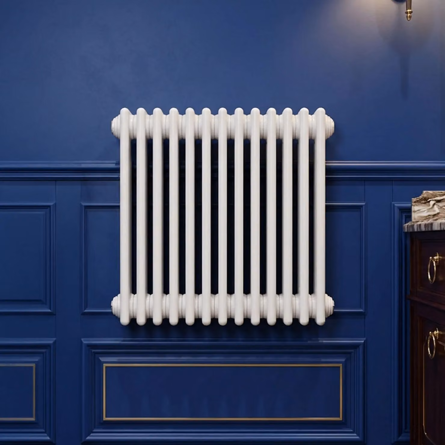 Balterley Triple Column Traditional Radiator in High Gloss White, W: 60.5 cm, H: 60 cm – 3