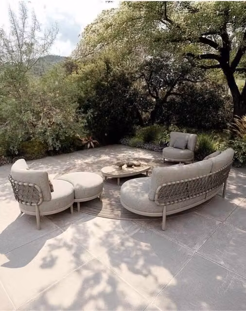 Royalcraft Koko 5 Seater Modern Metal Garden Lounge Set in Grey