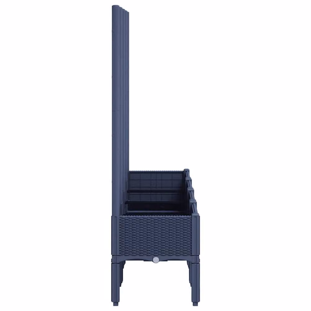 Berkfield Home Garden Planter with Trellis in Blue Grey, W: 160 cm, D: 40 cm, H: 142 cm – 4