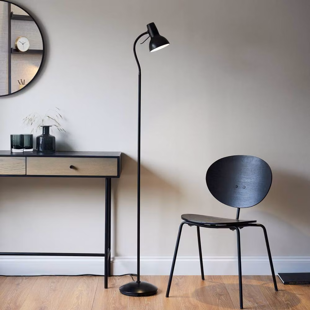 Netlighting Amalfi Adjustable Task Floor Lamp in Black Metal, H 160 cm x W 35.5 cm x D 35.5 cm – 2