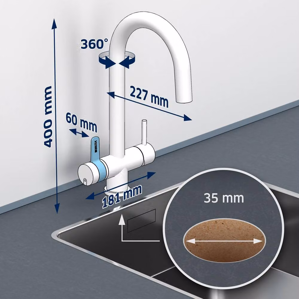 Brita mypure P1 Round Water Filter Kitchen Tap in Silver with 1x P1000 Cartridge – 7