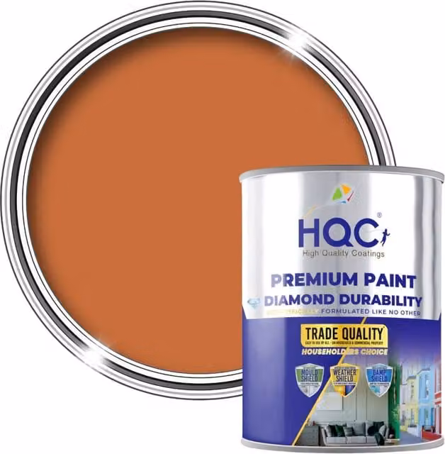 HQC PAINTS Smooth Masonry Dispersion Paint in Orange, 2.5 l – 1