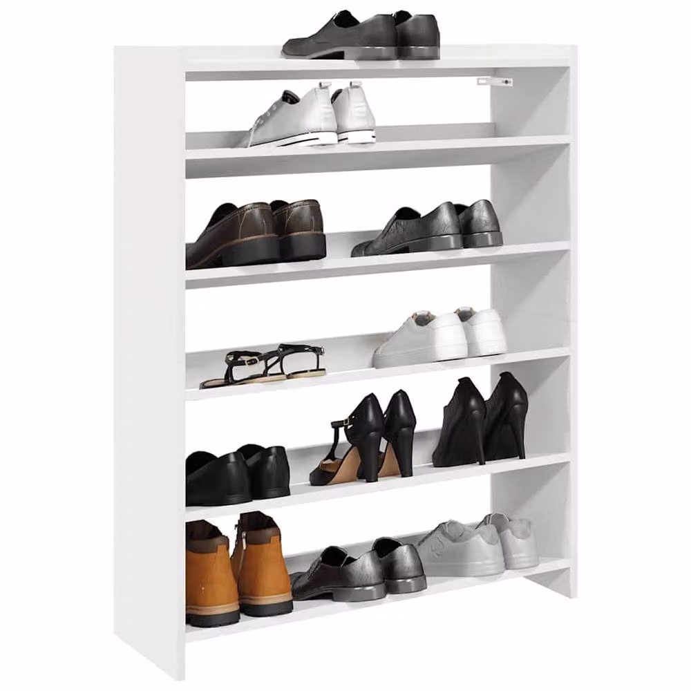 Berkfield Home White MDF Shoe Rack, W/D/H: 80 x 25 x 100 cm – 2