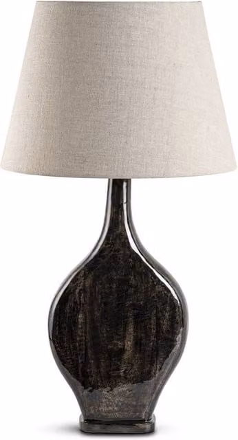 Elm Home And Garden Large Rustic Wash Enamel Table Lamp in Black and Brown