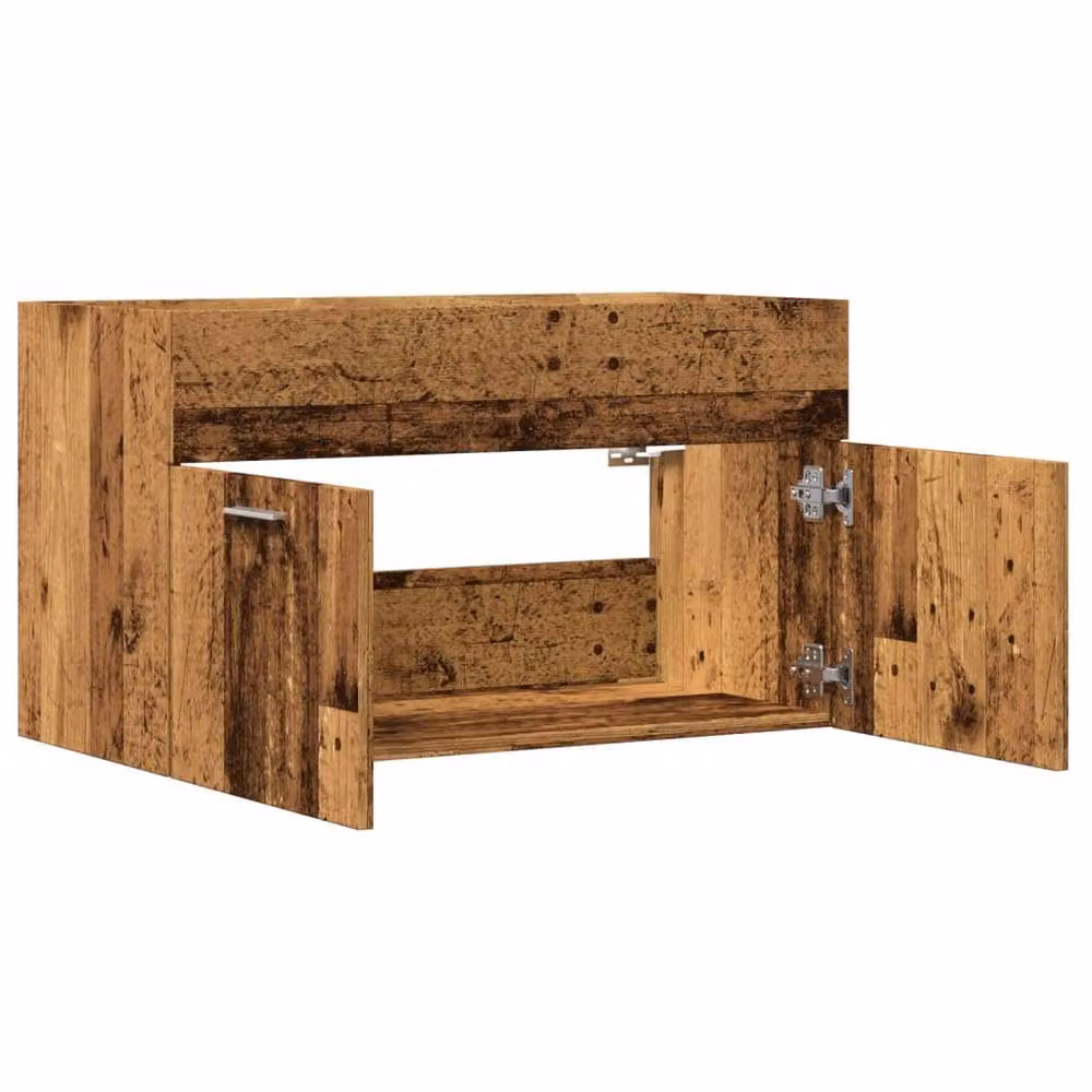 Berkfield Home Durable Bathroom Sink Cabinet in Old Wood Brown, W/D/H: 90 x 38.5 x 46 cm – 4