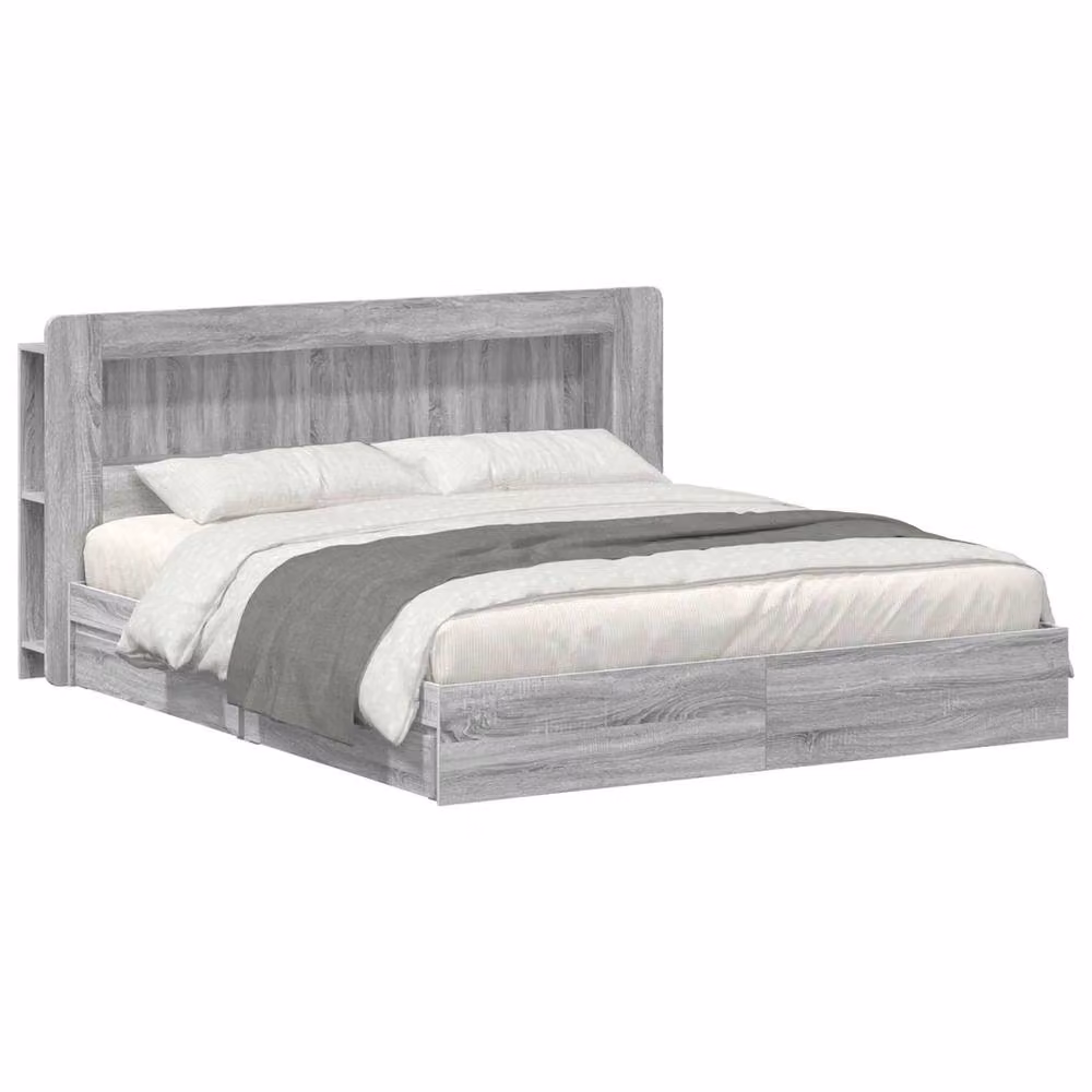 Berkfield Home Modern Bed Frame with Storage Drawers in Grey Sonoma, Engineered Wood, W/D/H: 180 x 200 cm – 2