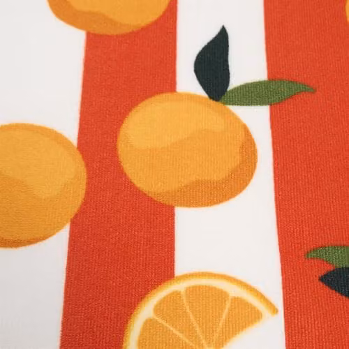 OHS Orange Graphic Print Microfibre Quick-Dry Beach Towel, W/D/H: 71 x 152 cm – 4